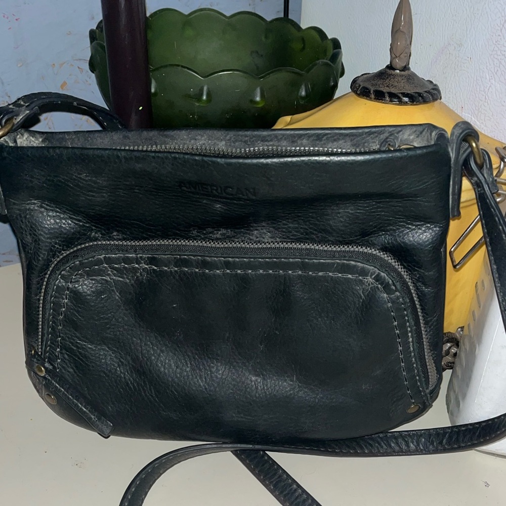 Black Leather Crossbody Bag handcrafted with genuine leather